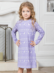 Платье "Зимний узор" - Размер 98 - Цвет фиолетовый - Картинка #1